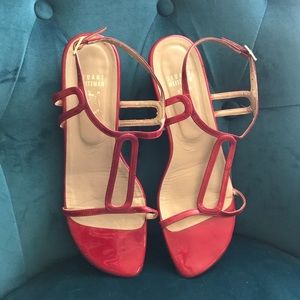 Red patent STUART WEITZMAN sandals